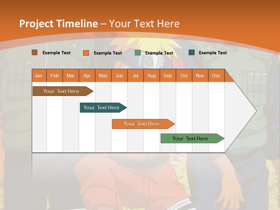 A Group Of Anime Characters With A Sunset In The Background PowerPoint Template