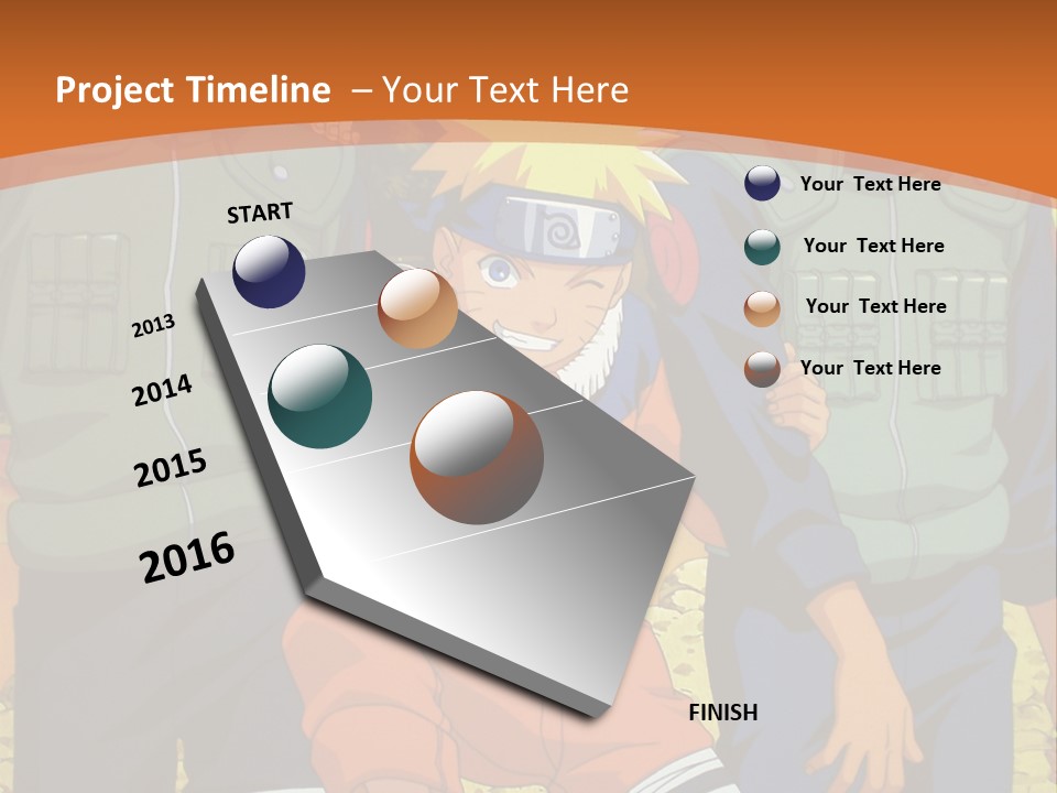 A Group Of Anime Characters With A Sunset In The Background PowerPoint Template