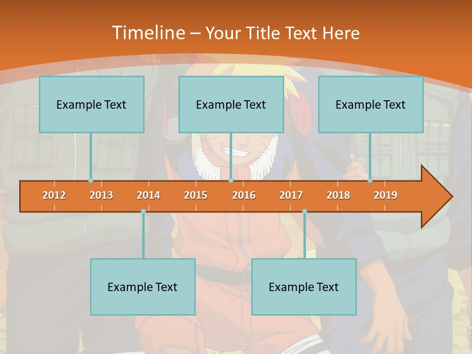 A Group Of Anime Characters With A Sunset In The Background PowerPoint Template