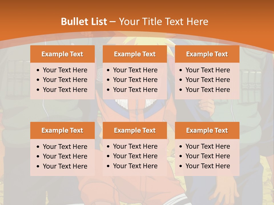 A Group Of Anime Characters With A Sunset In The Background PowerPoint Template