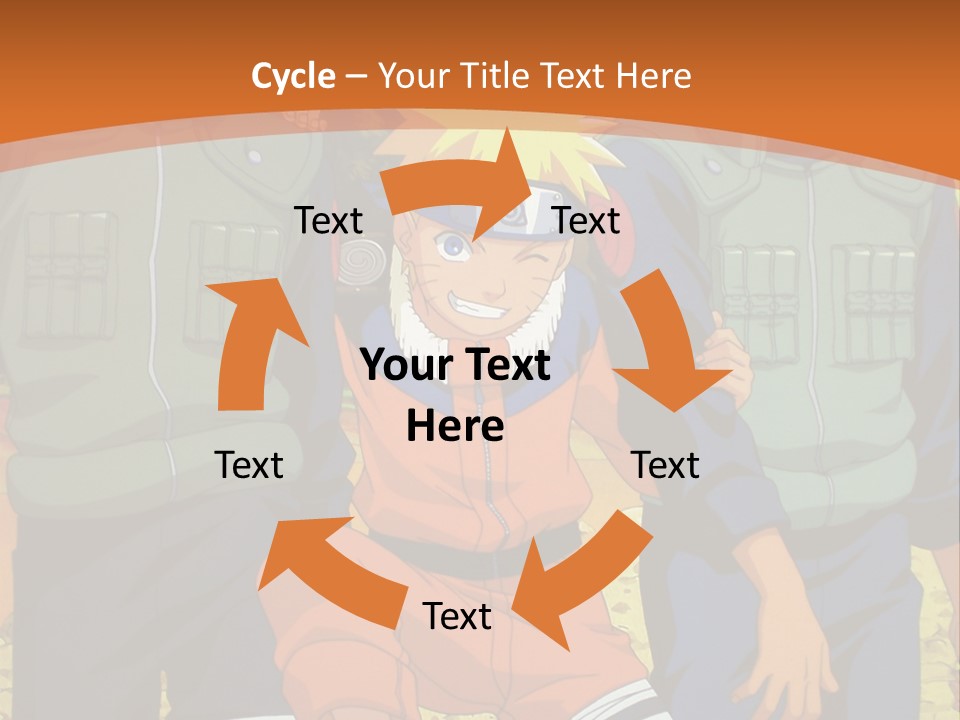 A Group Of Anime Characters With A Sunset In The Background PowerPoint Template