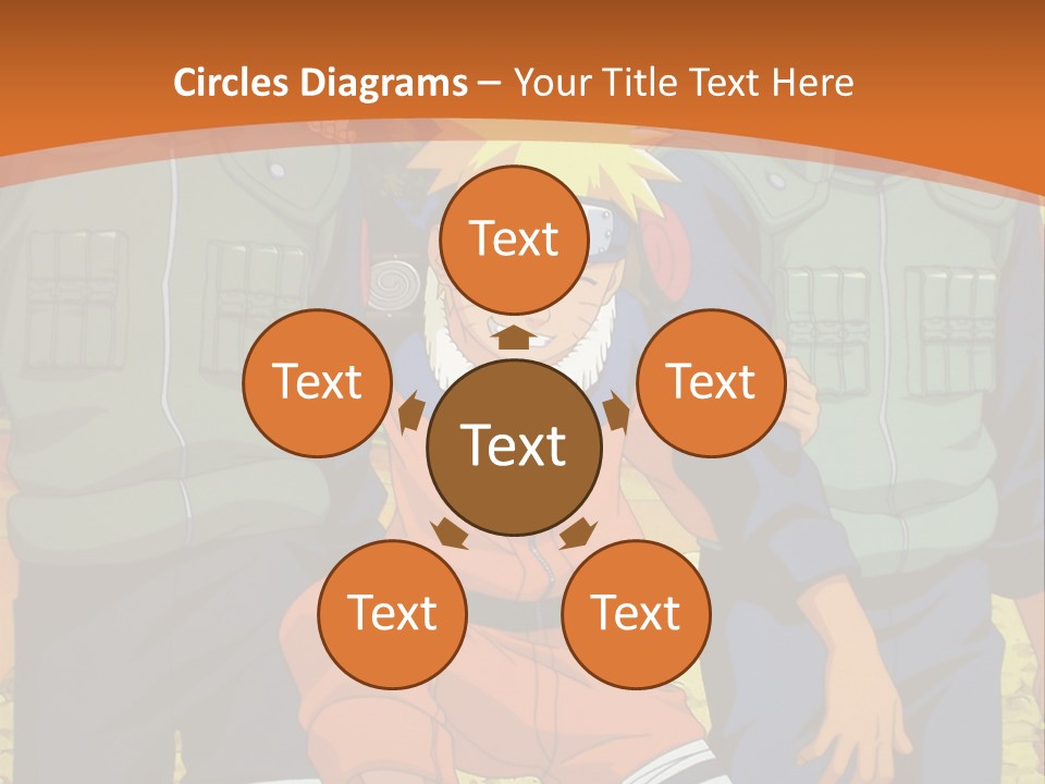 A Group Of Anime Characters With A Sunset In The Background PowerPoint Template