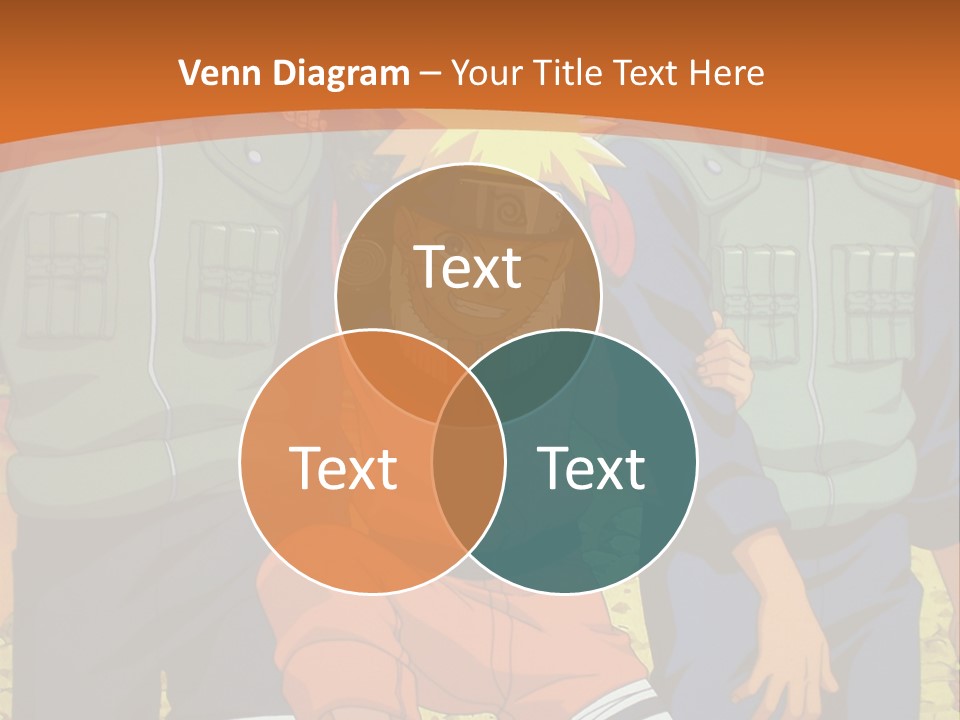 A Group Of Anime Characters With A Sunset In The Background PowerPoint Template