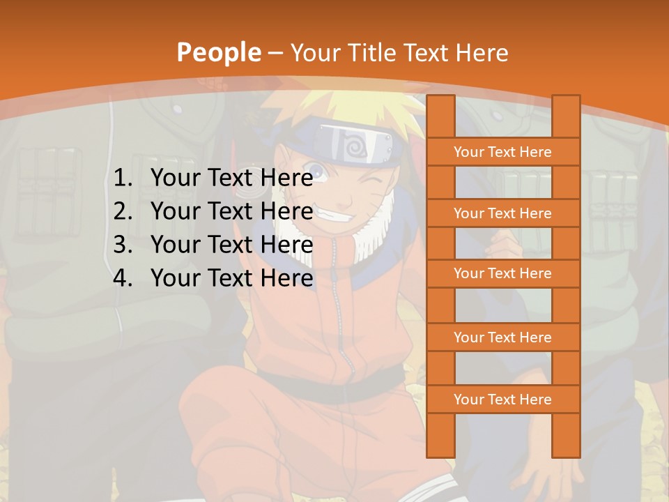 A Group Of Anime Characters With A Sunset In The Background PowerPoint Template