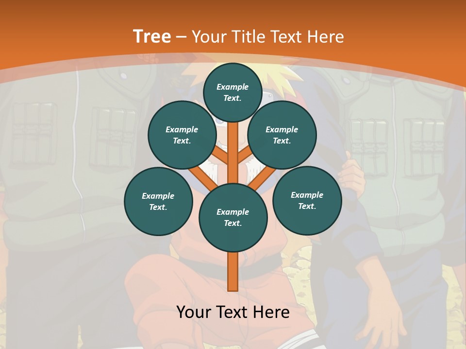 A Group Of Anime Characters With A Sunset In The Background PowerPoint Template