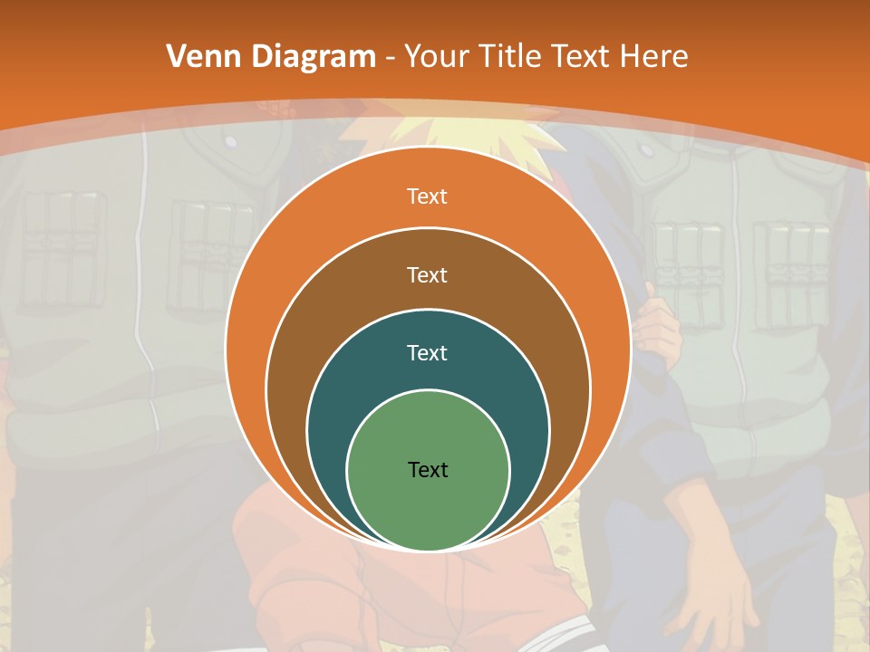 A Group Of Anime Characters With A Sunset In The Background PowerPoint Template