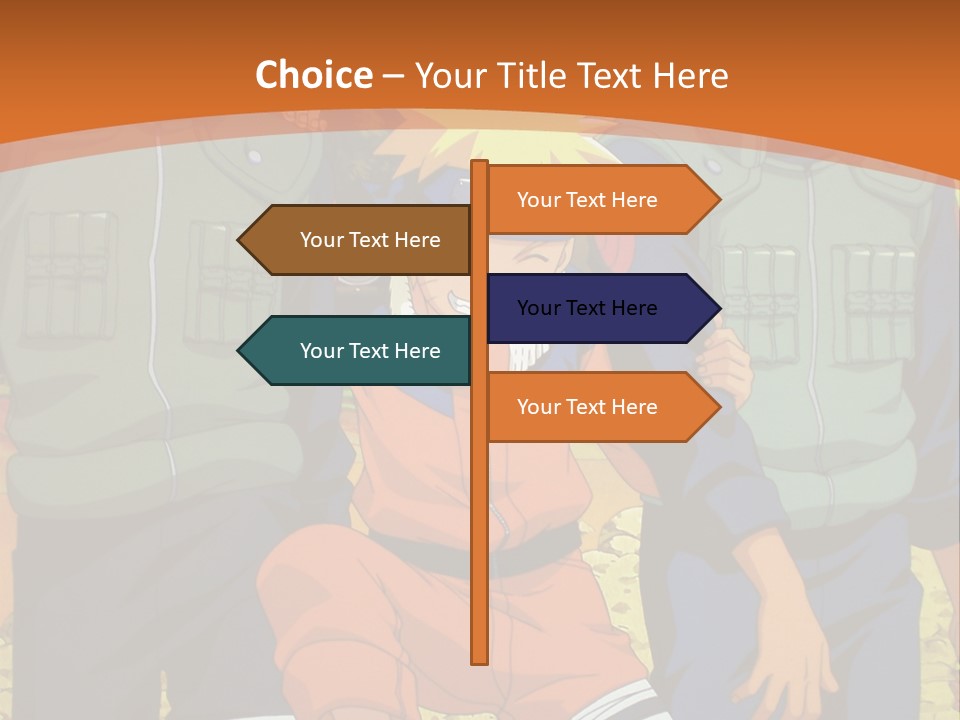 A Group Of Anime Characters With A Sunset In The Background PowerPoint Template