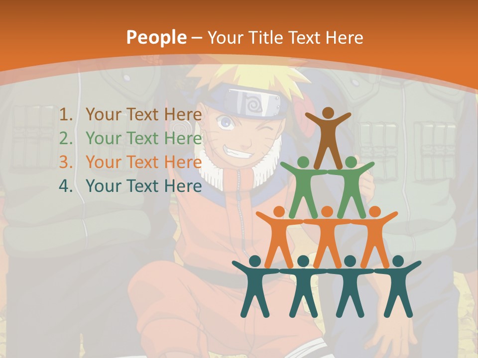 A Group Of Anime Characters With A Sunset In The Background PowerPoint Template