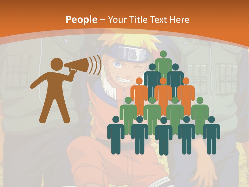 A Group Of Anime Characters With A Sunset In The Background PowerPoint Template