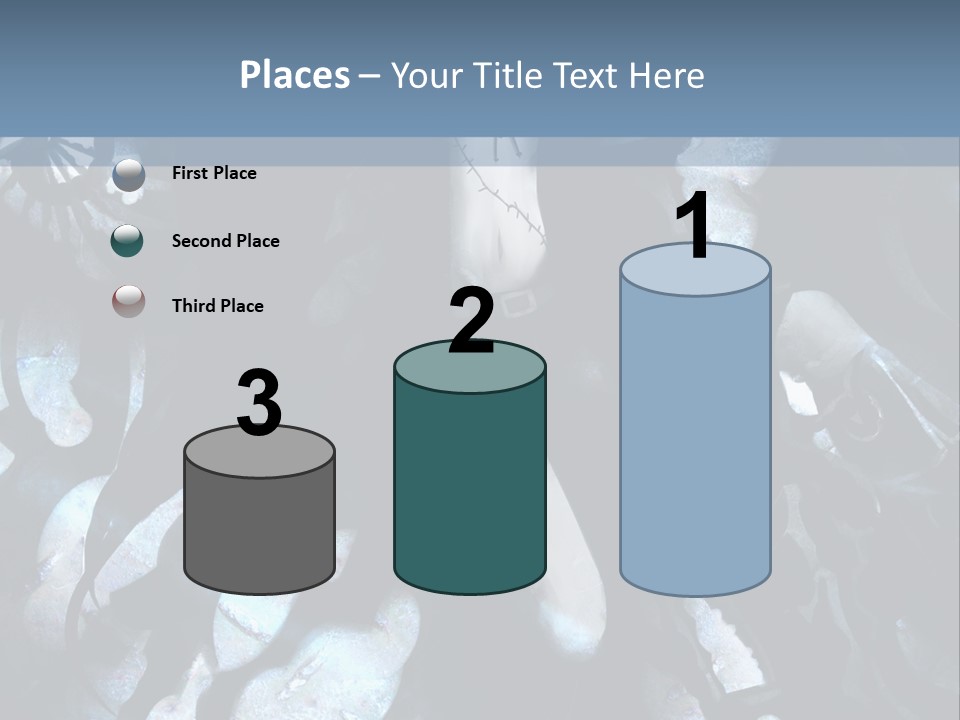 A Black And White Anime Character With Blue Hair PowerPoint Template