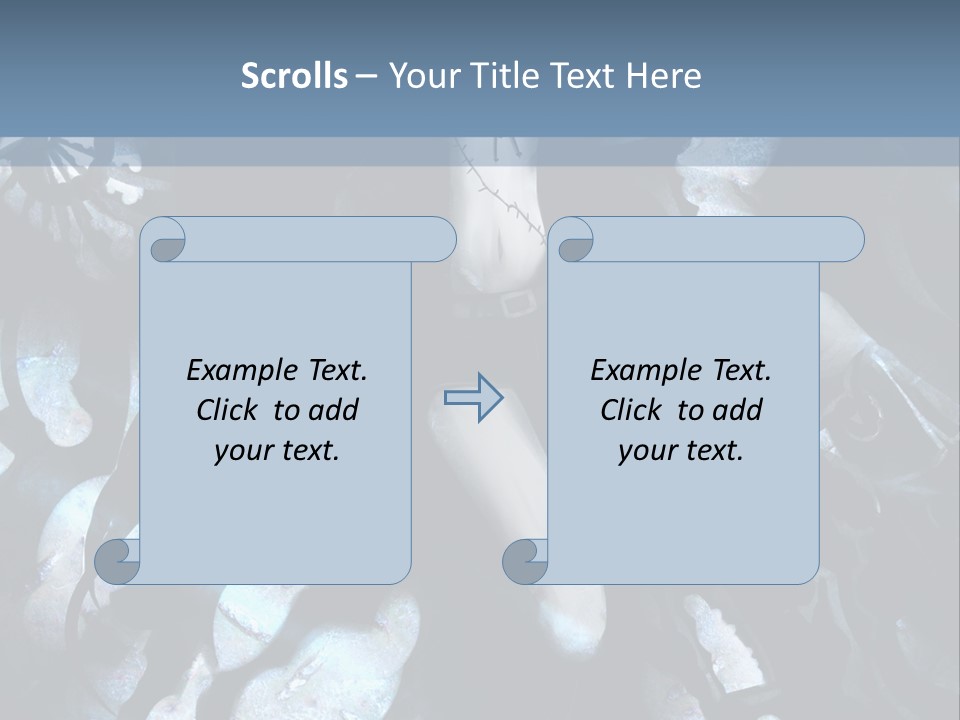 A Black And White Anime Character With Blue Hair PowerPoint Template
