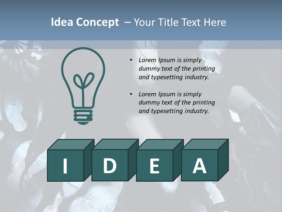 A Black And White Anime Character With Blue Hair PowerPoint Template