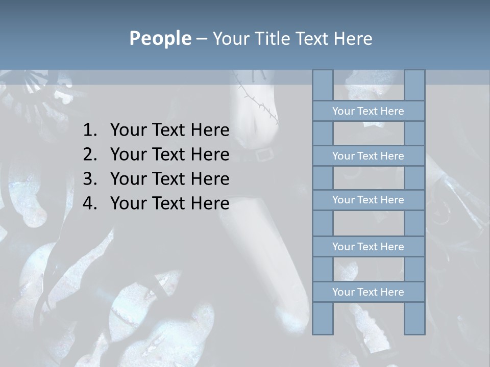 A Black And White Anime Character With Blue Hair PowerPoint Template