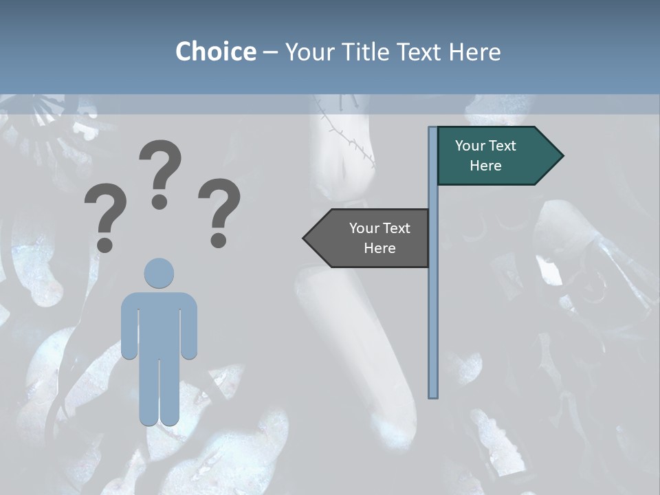 A Black And White Anime Character With Blue Hair PowerPoint Template