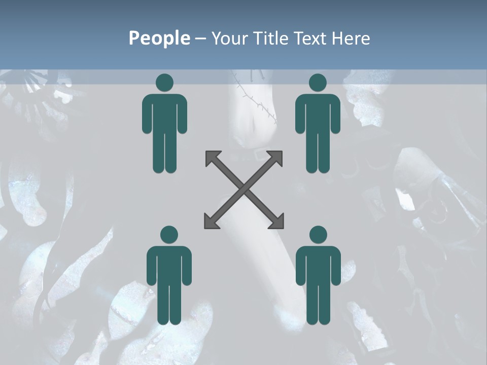 A Black And White Anime Character With Blue Hair PowerPoint Template