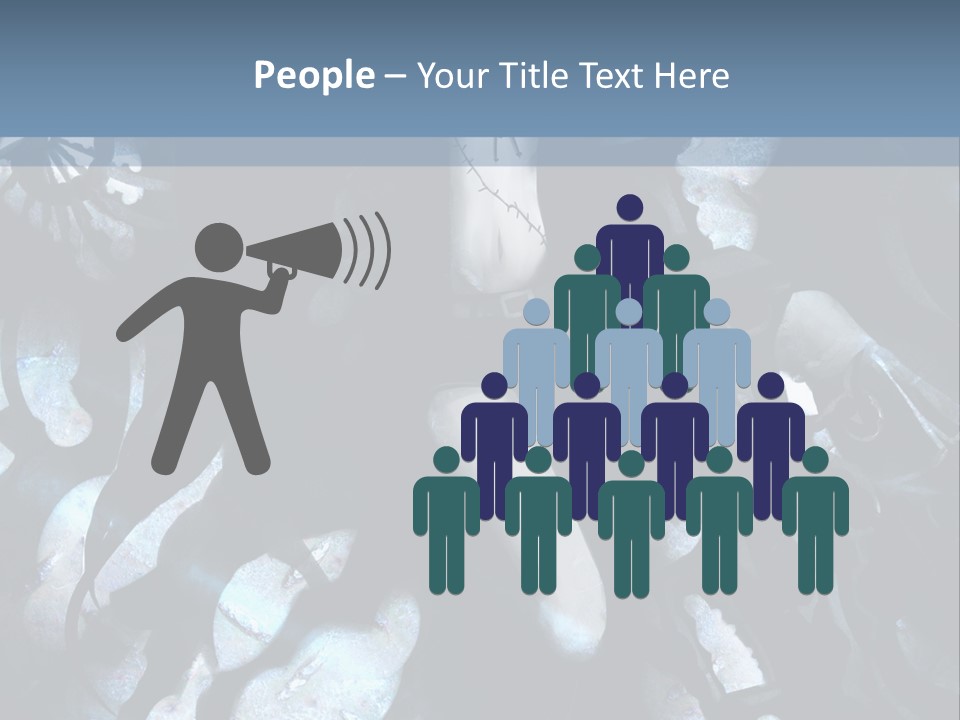 A Black And White Anime Character With Blue Hair PowerPoint Template