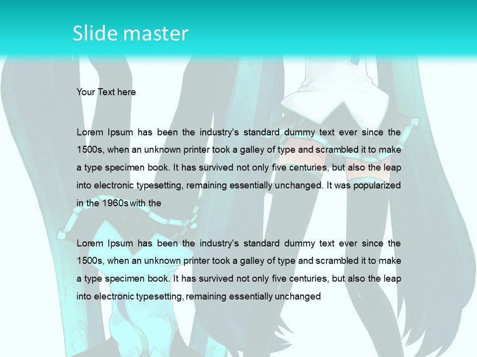 A Girl With Blue Hair Is Standing In Front Of A Blue Background PowerPoint Template