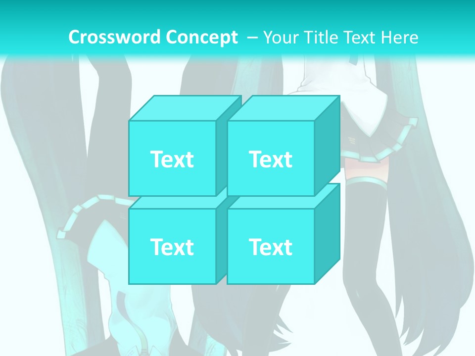 A Girl With Blue Hair Is Standing In Front Of A Blue Background PowerPoint Template