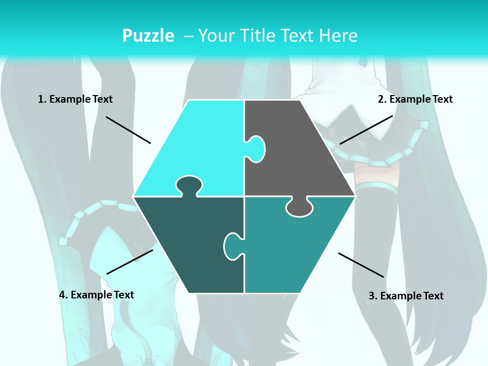 A Girl With Blue Hair Is Standing In Front Of A Blue Background PowerPoint Template