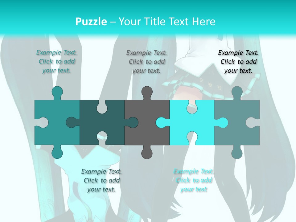 A Girl With Blue Hair Is Standing In Front Of A Blue Background PowerPoint Template