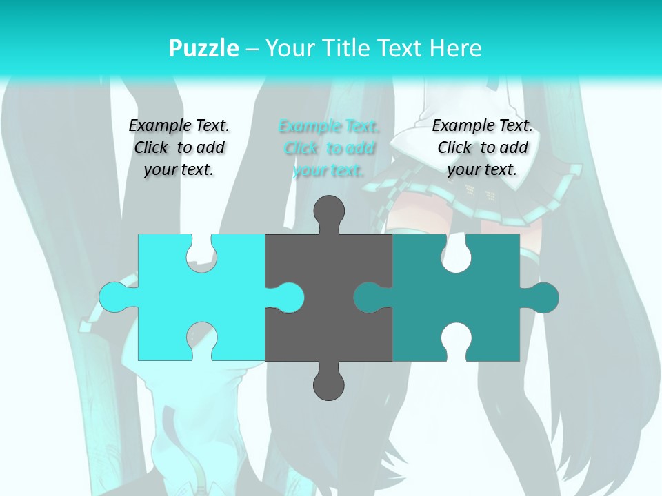 A Girl With Blue Hair Is Standing In Front Of A Blue Background PowerPoint Template