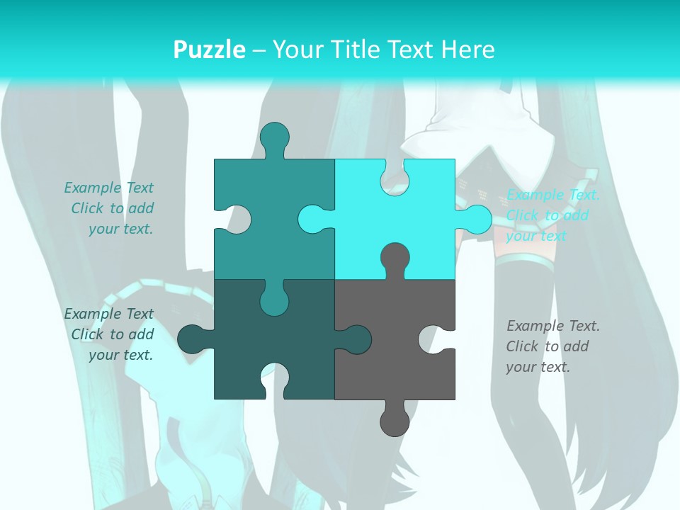 A Girl With Blue Hair Is Standing In Front Of A Blue Background PowerPoint Template