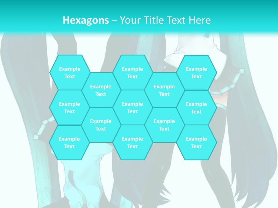 A Girl With Blue Hair Is Standing In Front Of A Blue Background PowerPoint Template