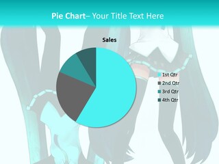 A Girl With Blue Hair Is Standing In Front Of A Blue Background PowerPoint Template
