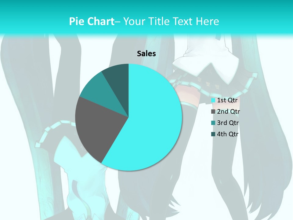 A Girl With Blue Hair Is Standing In Front Of A Blue Background PowerPoint Template