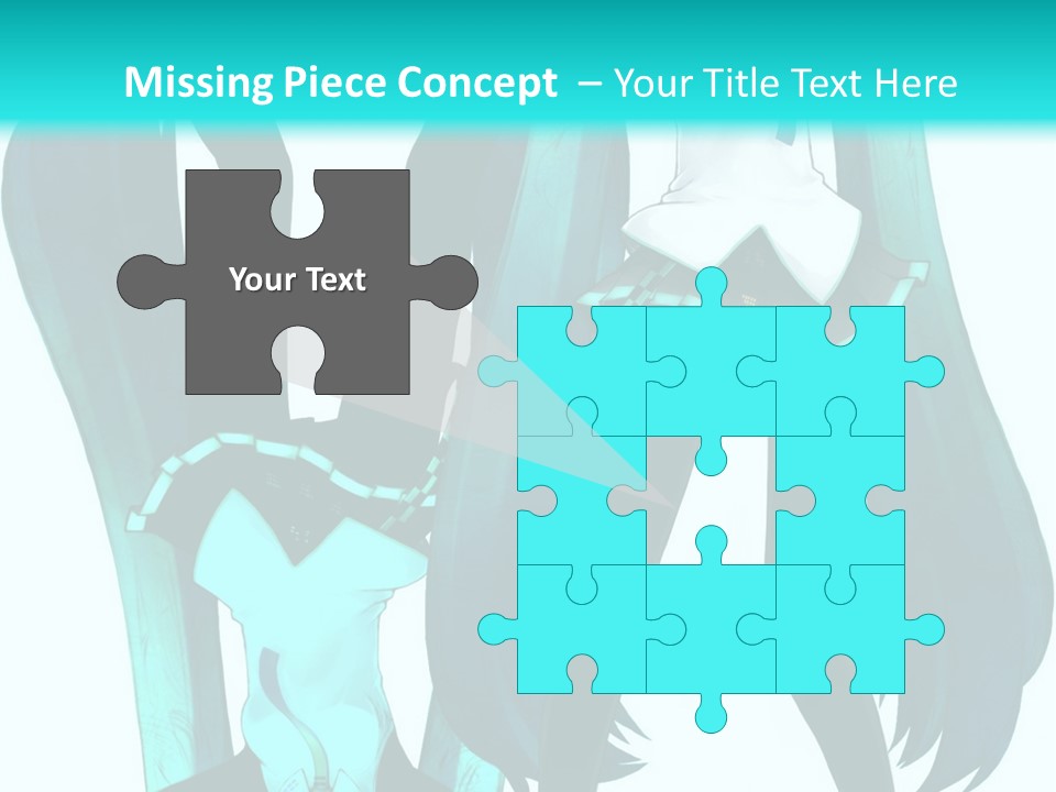 A Girl With Blue Hair Is Standing In Front Of A Blue Background PowerPoint Template