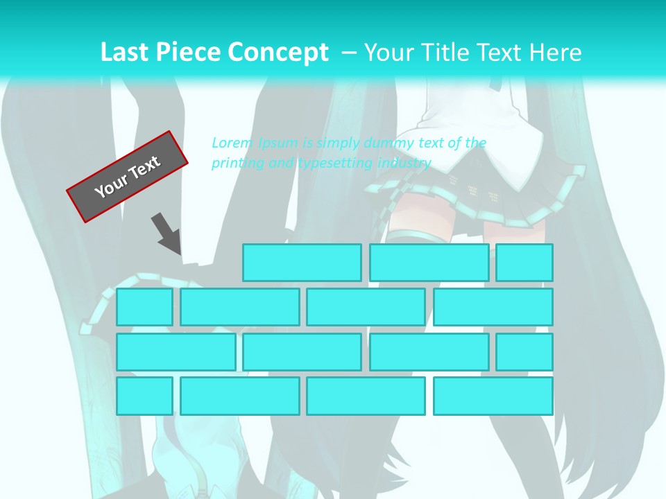 A Girl With Blue Hair Is Standing In Front Of A Blue Background PowerPoint Template