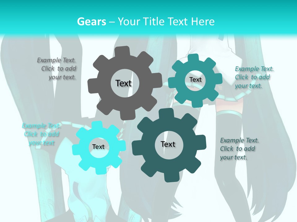 A Girl With Blue Hair Is Standing In Front Of A Blue Background PowerPoint Template