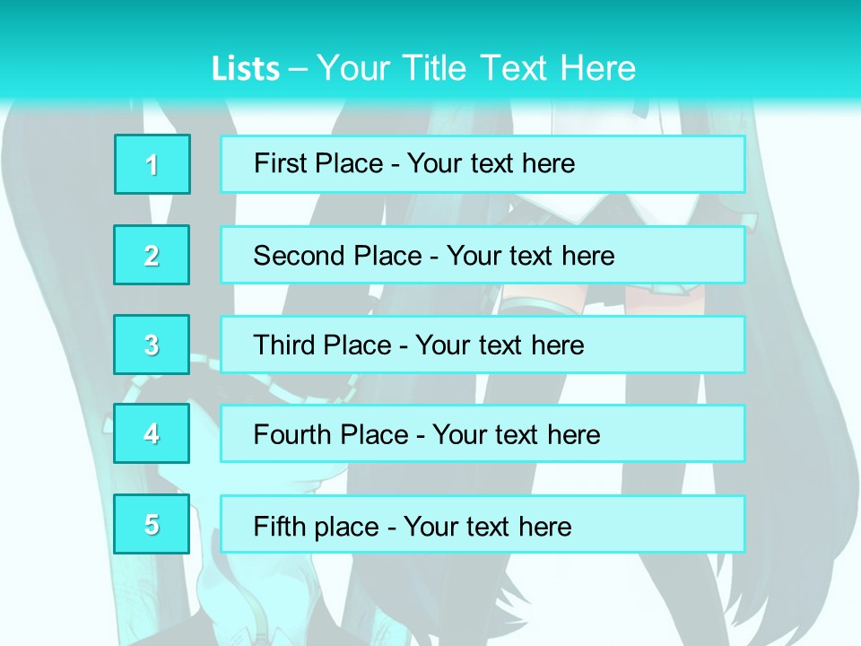 A Girl With Blue Hair Is Standing In Front Of A Blue Background PowerPoint Template