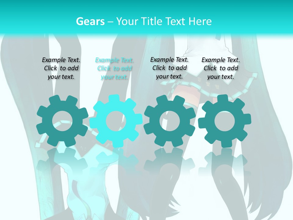 A Girl With Blue Hair Is Standing In Front Of A Blue Background PowerPoint Template