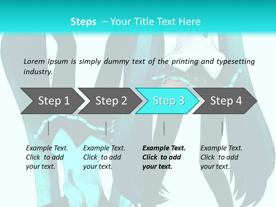 A Girl With Blue Hair Is Standing In Front Of A Blue Background PowerPoint Template