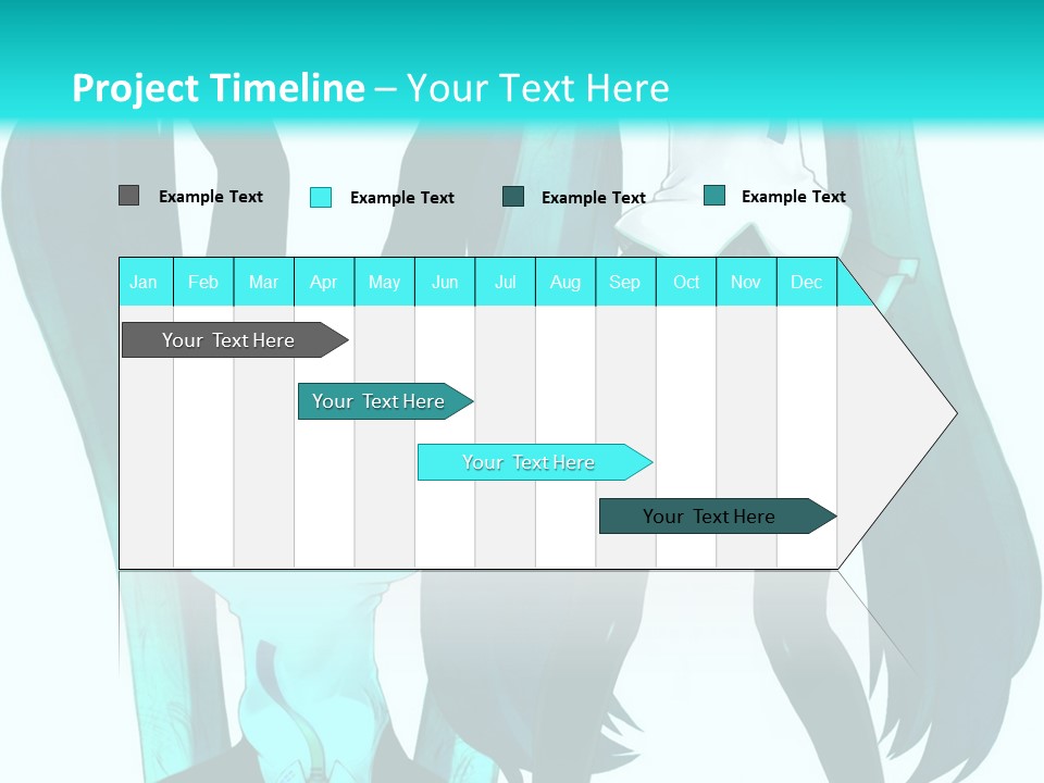 A Girl With Blue Hair Is Standing In Front Of A Blue Background PowerPoint Template