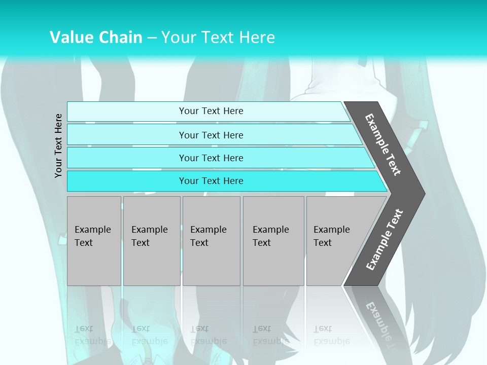 A Girl With Blue Hair Is Standing In Front Of A Blue Background PowerPoint Template