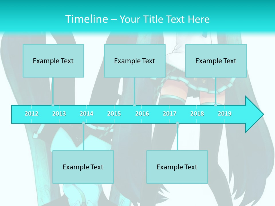 A Girl With Blue Hair Is Standing In Front Of A Blue Background PowerPoint Template