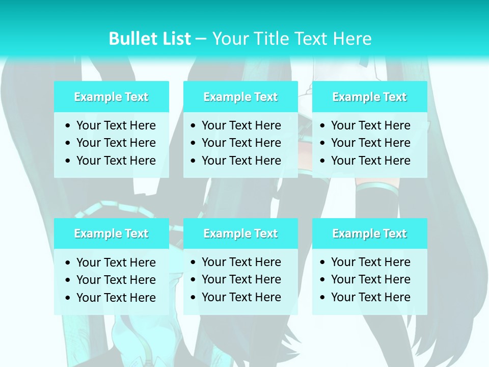 A Girl With Blue Hair Is Standing In Front Of A Blue Background PowerPoint Template