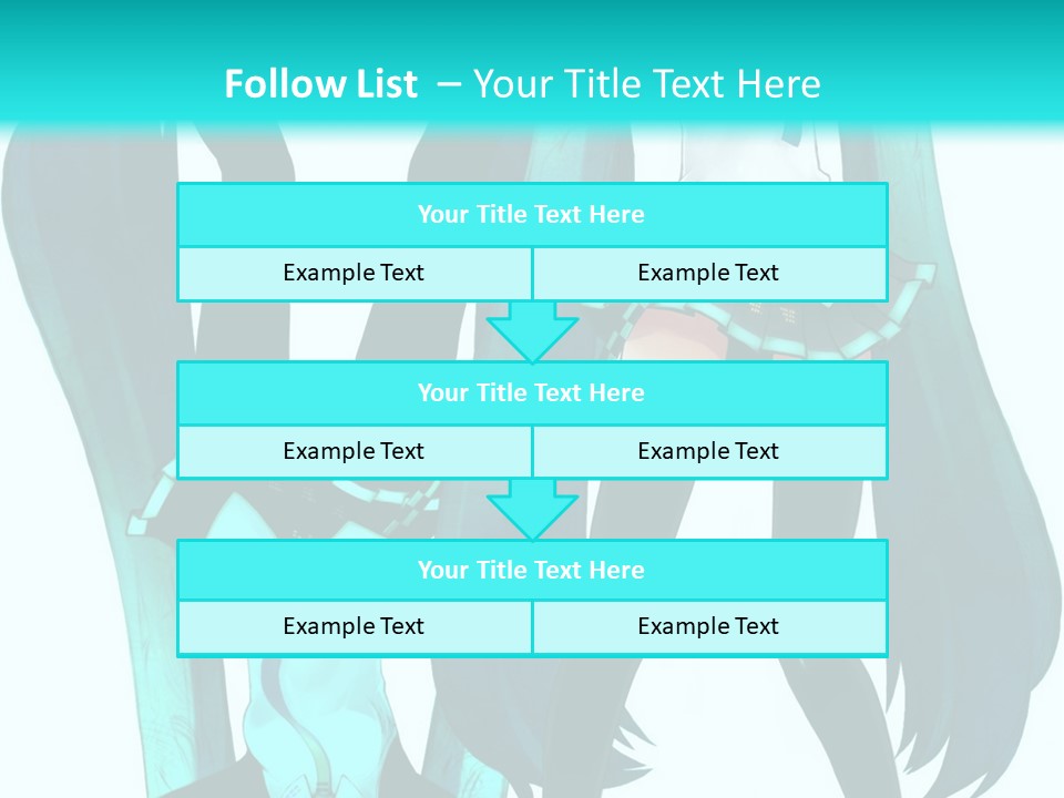 A Girl With Blue Hair Is Standing In Front Of A Blue Background PowerPoint Template