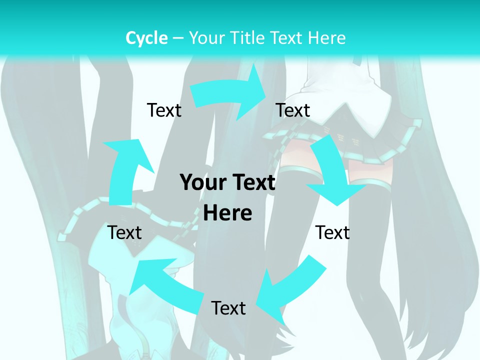 A Girl With Blue Hair Is Standing In Front Of A Blue Background PowerPoint Template