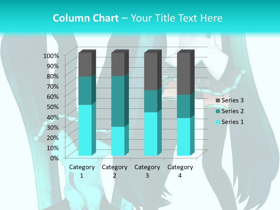 A Girl With Blue Hair Is Standing In Front Of A Blue Background PowerPoint Template