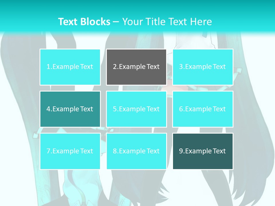 A Girl With Blue Hair Is Standing In Front Of A Blue Background PowerPoint Template