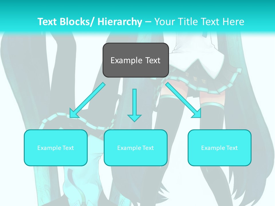 A Girl With Blue Hair Is Standing In Front Of A Blue Background PowerPoint Template