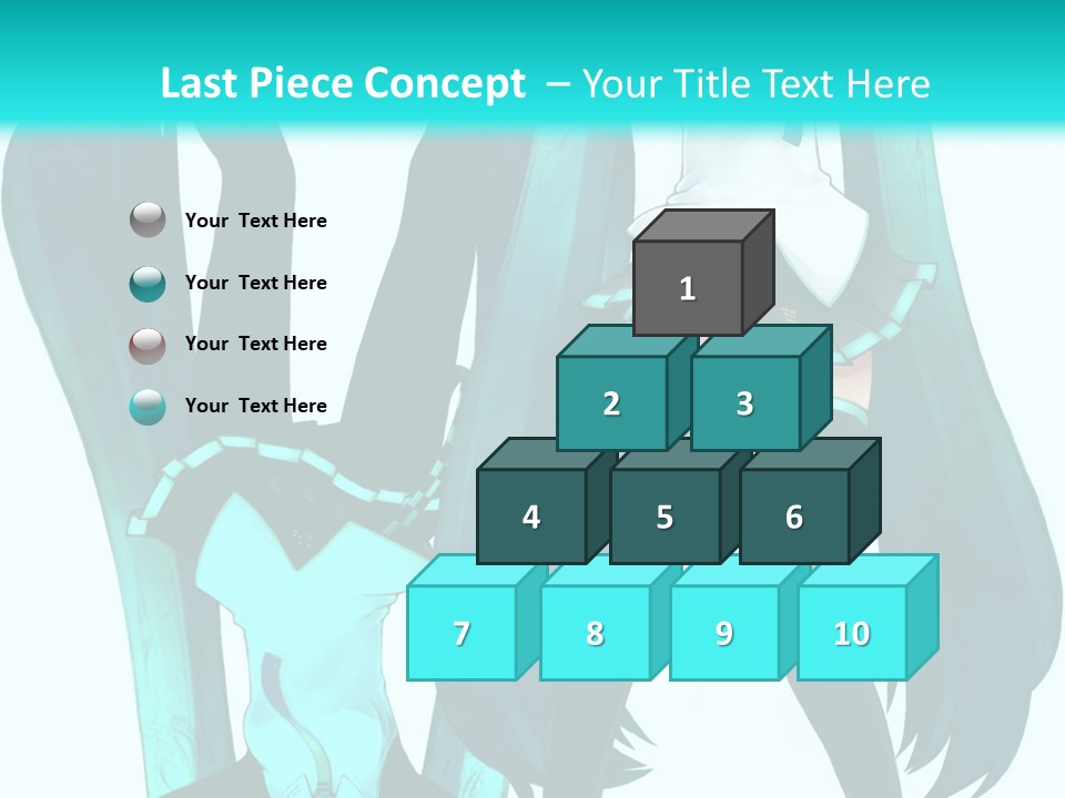 A Girl With Blue Hair Is Standing In Front Of A Blue Background PowerPoint Template