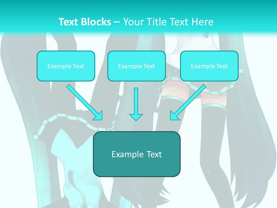 A Girl With Blue Hair Is Standing In Front Of A Blue Background PowerPoint Template