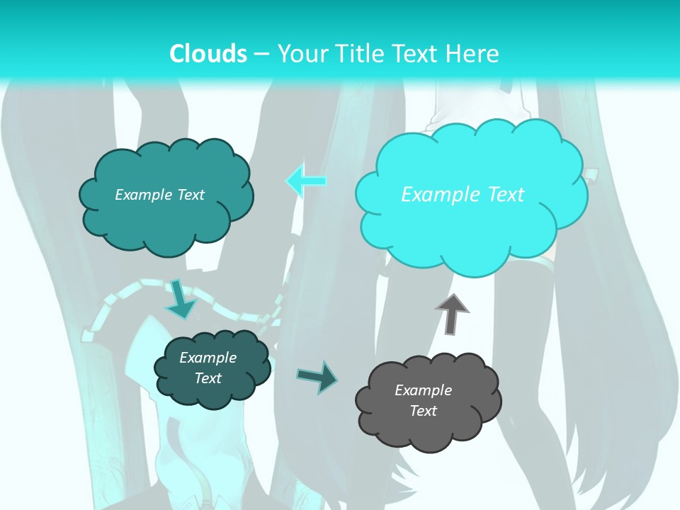 A Girl With Blue Hair Is Standing In Front Of A Blue Background PowerPoint Template