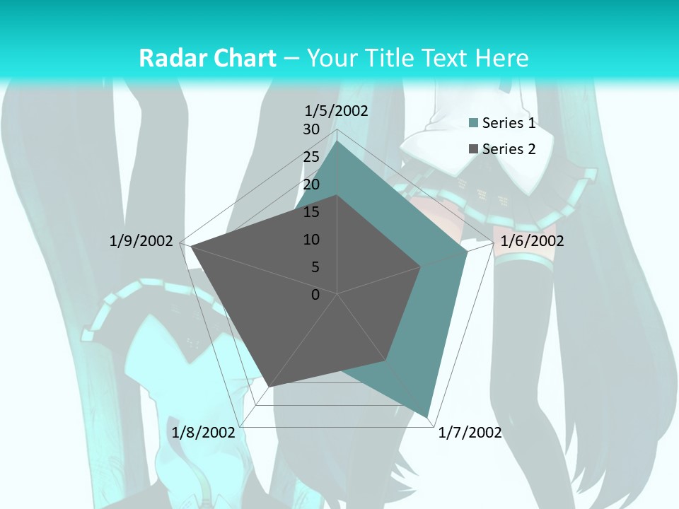 A Girl With Blue Hair Is Standing In Front Of A Blue Background PowerPoint Template