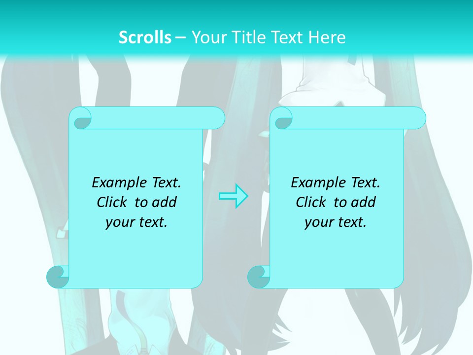 A Girl With Blue Hair Is Standing In Front Of A Blue Background PowerPoint Template