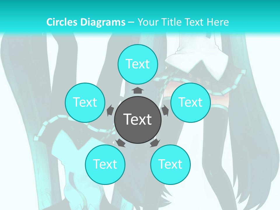 A Girl With Blue Hair Is Standing In Front Of A Blue Background PowerPoint Template